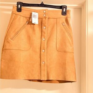 HYFVE Camel Button-Up Mini Skirt